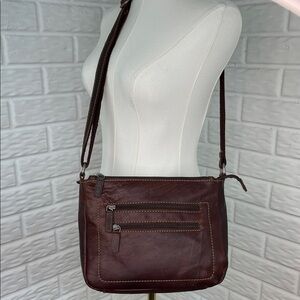 JACK GEORGES VOYAGER BUFFALO LEATHER CROSSBODY BAG Made in India